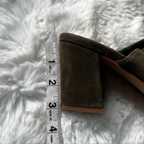 Marc Fisher Dafne Mule Suede Block Heels Olive Green Size 8 - Picture 9 of 11